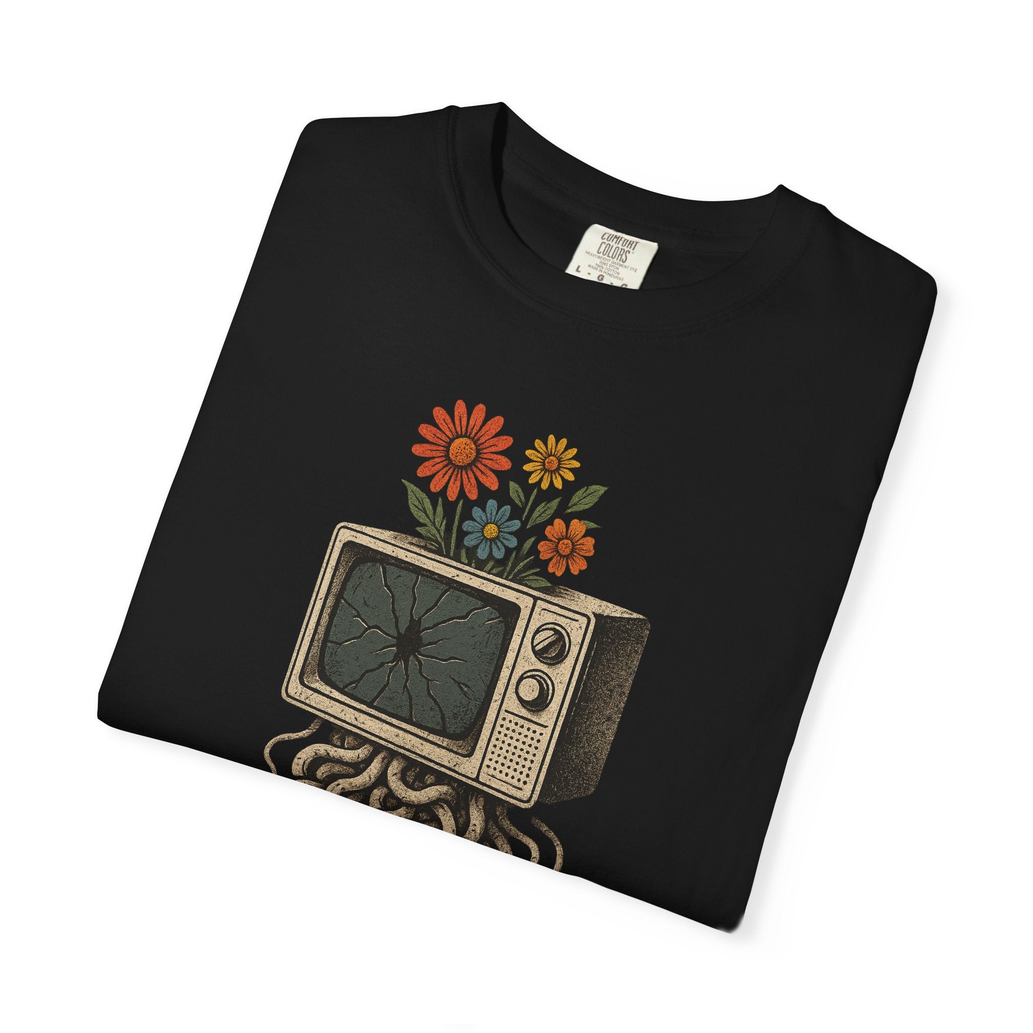 Vintage Floral TV T-Shirt, Retro Graphic Tee